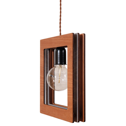 PDA 385 HANGING WOODEN SQUARE SINGLE LIGHT ARLIGHT (MEDIUM)