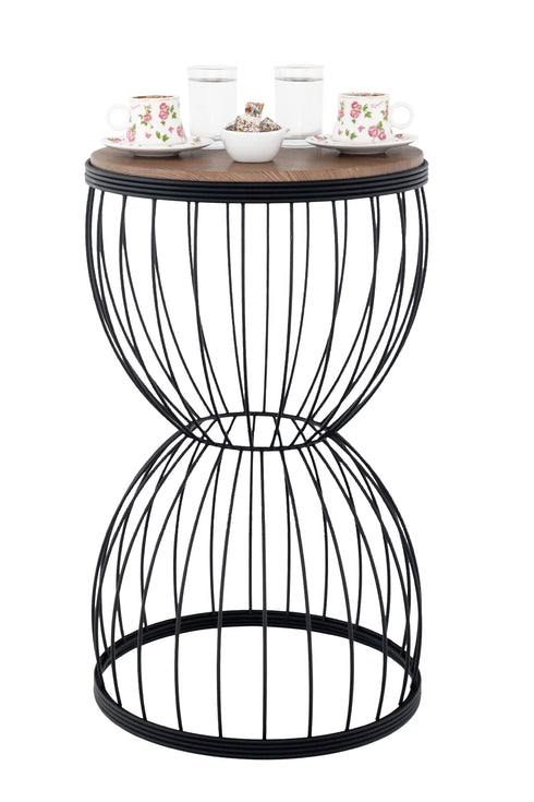 ARlight TBH-08 BK ΤΡΑΠΕΖΑΚΙ ΜΑΥΡΟ ΗΜΙΚΥΚΛΙΟ ΠΛΕΓΜΑ ΜΕ ΞΥΛΟ