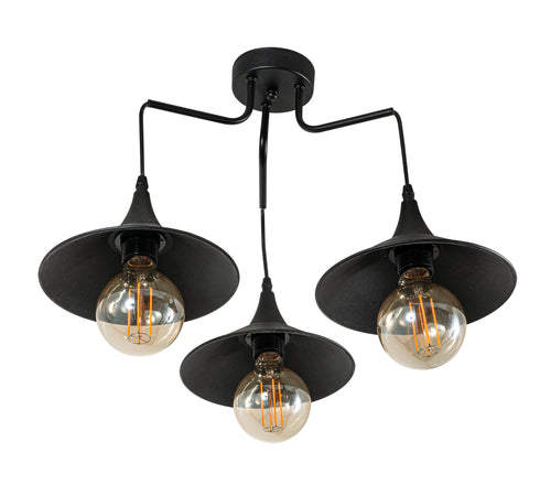 ARlight PDT 1246-3 ΟΡΟΦΗΣ 3/Φ ΜΕ ΠΛΑΣΤΙΚΕΣ ΚΑΜΠΑΝΕΣ ΜΑΥΡΕΣ ΚΑΙ ΡΟΖΕΤΑ ΠΛΑΣΤΙΚΗ Ε 27