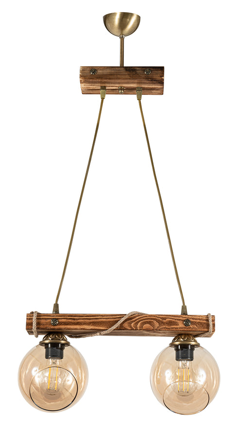 ARlight PDT 2059-2 ΡΑΓΑ 2/Φ ΞΥΛΙΝΗ ΜΕ ΜΕΛΙ ΓΥΑΛΙ 2ΧΕ27