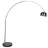 FLC 9907 N ARLIST FLOOR LAMP IN MAT NICKEL WITH CURVED ARM AND MARBLE BASE