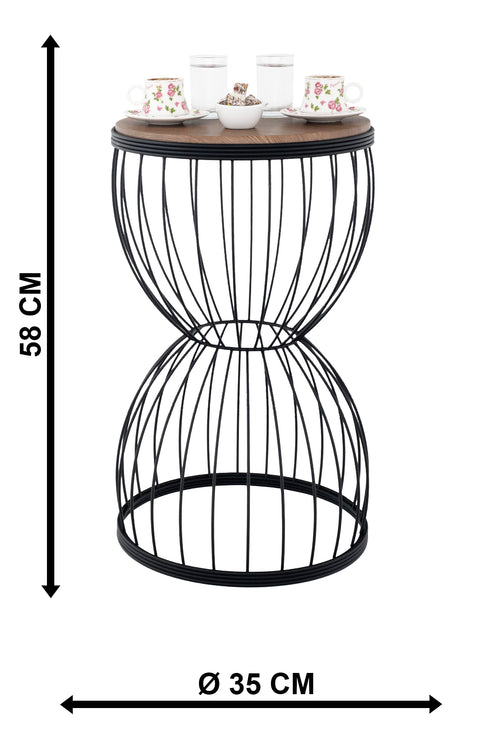 ARlight TBH-08 BK ΤΡΑΠΕΖΑΚΙ ΜΑΥΡΟ ΗΜΙΚΥΚΛΙΟ ΠΛΕΓΜΑ ΜΕ ΞΥΛΟ