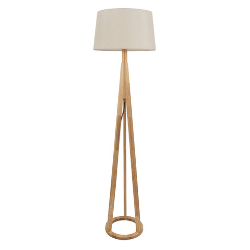 FLC 6316 ARlight FLOOR LIGHT WITH TRIANGLE WOODEN BASE AND FABRIC HAT