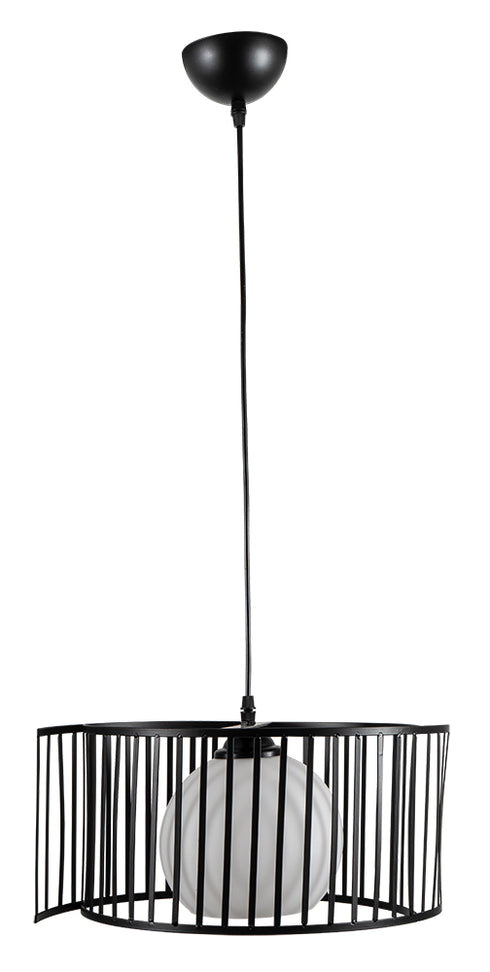 ARlight PDC 6086 BK 1/Φ ΜΕΤΑΛΛΙΚΕΣ ΜΑΥΡΕΣ ΒΕΡΓΕΣ & ΟΠΑΛΙΝΑ ΓΥΑΛΙ 1ΧΕ27