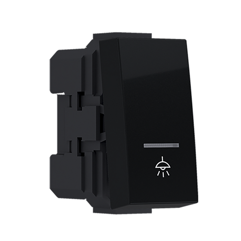 ^ MODYS BUTTON WITH INDICATION & SYMBOL LAMP BLACK MAT 1 F. 1P 10A 250VAC IP20