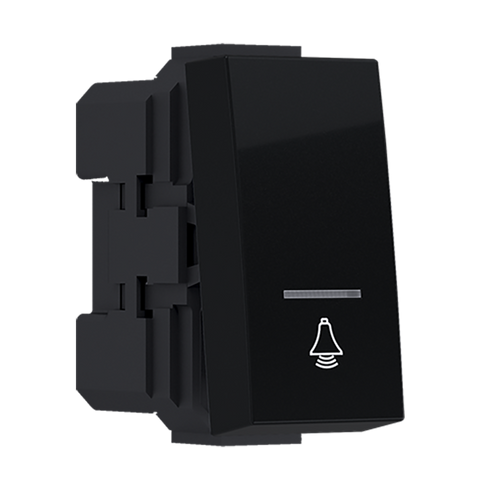 ^ MODYS BUTTON WITH INDICATION & SYMBOL BELL BLACK MAT 1 ST. 1P 10A 250VAC IP20