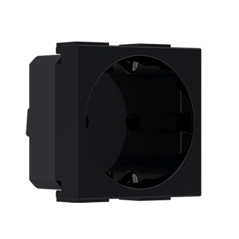 MODYS ΠΡΙΖΑ ΣΟΥΚΟ ΑΣΦΑΛΕΙΑΣ ΜΑΥΡΗ ΜΑΤ 2 ΣΤ. 2P+E 16A 250VAC IP20 10101312310