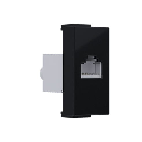 ^ MODYS NETWORK Socket BLACK MAT 1 F. RJ45 CAT.6 WITH IP20 PROTECTION
