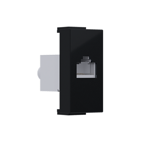 ^ MODYS NETWORK Socket BLACK MAT 1 F. RJ45 CAT.6A WITH IP20 PROTECTION