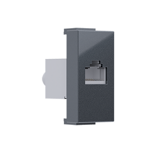 MODYS ΠΡΙΖΑ ΔΙΚΤΥΟΥ ΑΝΘΡΑΚΙ 1 ΣΤ. RJ45 CAT.6 ΜΕ ΘΩΡΑΚΙΣΗ IP20 10101312453