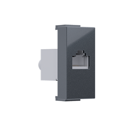 MODYS ΠΡΙΖΑ ΔΙΚΤΥΟΥ ΑΝΘΡΑΚΙ 1 ΣΤ. RJ45 CAT.6A ΜΕ ΘΩΡΑΚΙΣΗ IP20 10101312546
