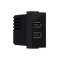 MODYS ΠΡΙΖΑ ΤΡΟΦΟΔΟΣΙΑΣ USB 1 ΣΤ. 2xUSB ΜΑΥΡΗ ΜΑΤ 5VDC 2X1.2A IP20 10101412355