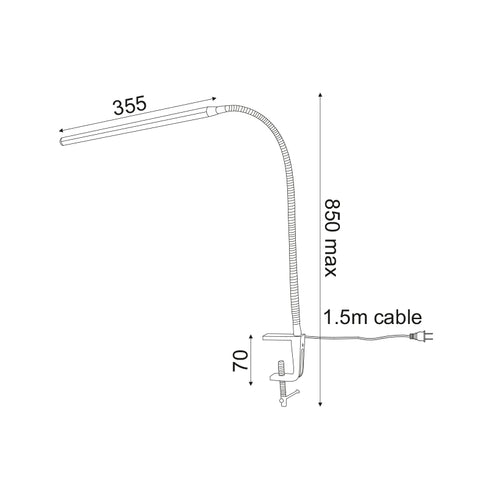 LED ΓΡΑΦΕΙΟΥ 5W 4000Κ ΑΦΗΣ ΑΣΗΜΙ+ΣΠΙΡΑΛ+ΣΦΙΓΚΤΗΡ 230VΗ85,5CM DELGADO 16055LEDNSC