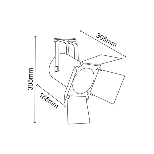 TRACK LIGHT No238 BLACK 2WIRE PAR30 E27 238TLB2W