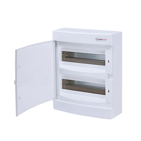 SURFACE MOUNTING 24 MODULES 2 ROWS WHITE DOOR 282N24CW