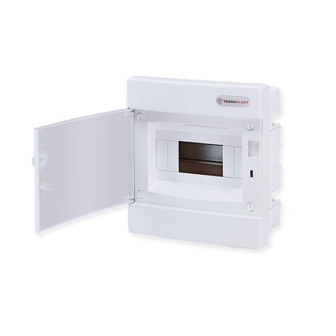 FLUSH MOUNTING 8 MODULES 1 ROW WHITE DOOR 282U8CW