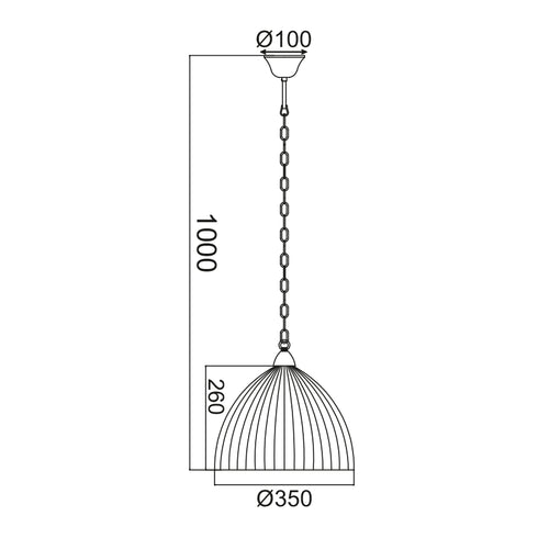ΚΡΕΜΑΣΤΟ ΡΙΓΩΤΟ ΓΥΑΛΙ Φ38CM 1ΧΕ27 MANOLIA AD5001M