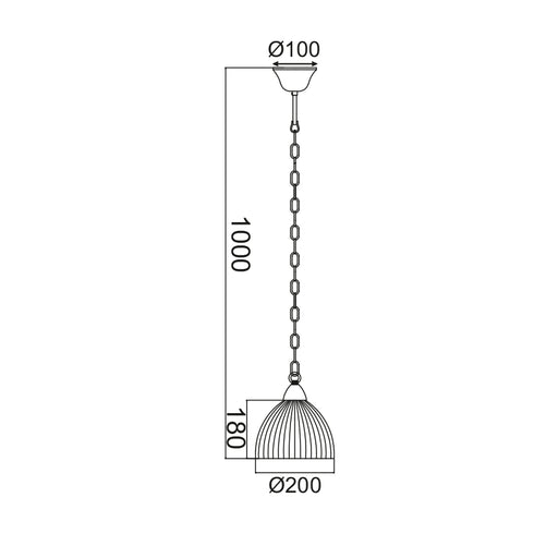 ΚΡΕΜΑΣΤΟ ΡΙΓΩΤΟ ΓΥΑΛΙ Φ20CM 1ΧΕ27 MANOLIA AD5001S