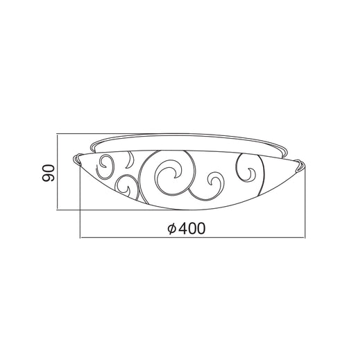 ΠΛΑΦΟΝΙΕΡΑ ΛΕΥΚΗ ΜΕ ΣΧΕΔΙΑ Φ40CM 3ΧE27 CHAPLIN AD994706L
