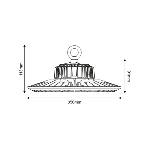 ^ LED HIGH BAY BHIGH DIM1-10 150W 25.500LM 5000K 90 ° 230V AC IP66 Ra> 80 50.000HRS