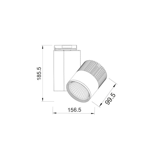 GREY LED TRACK LIGHT 30W 3000K 2WIRES 36° 2200LM 230V Ra80 BIENAL3030G2