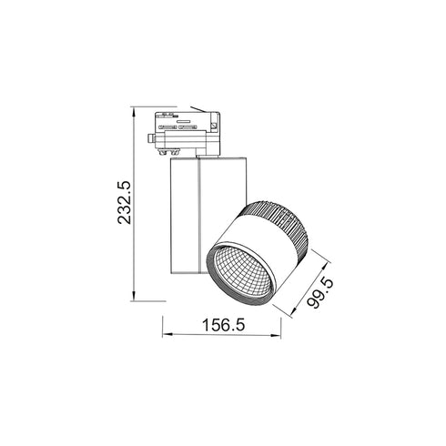 WHITE LED TRACK LIGHT 45W 3000K 4WIRES 36° 3200LM 230V Ra80 BIENAL4530W4