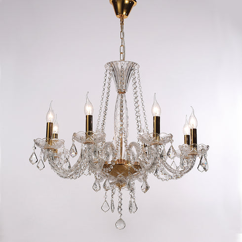 PENDANT Φ / Σ 8ΧΕ14 TRANSPARENT CRYSTAL + GOLD METAL Φ73ΧΗ160CM LILIUM