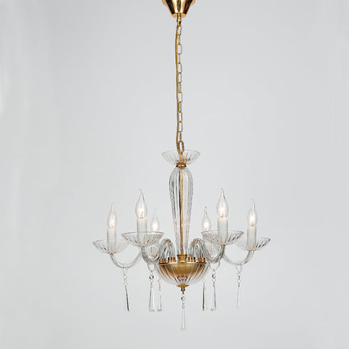 PENDANT Φ / Σ 6ΧΕ14 TRANSPARENT CRYSTAL + GOLD METAL Φ54ΧΗ178CM VIOLET