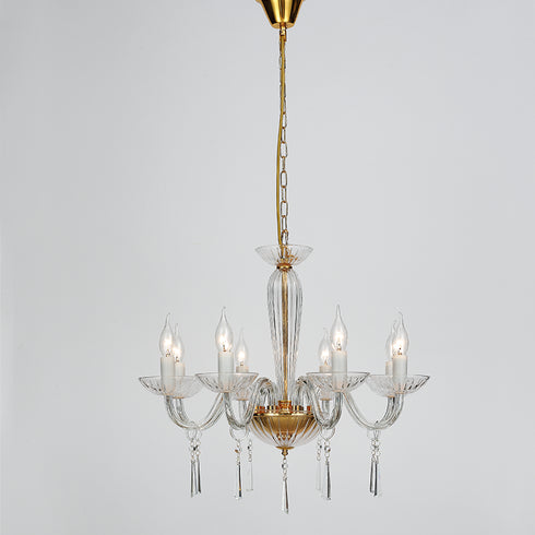 HANGING F / S 8XE14 TRANSPARENT CRYSTAL + GOLD METAL Φ60ΧΗ181CM VIOLET