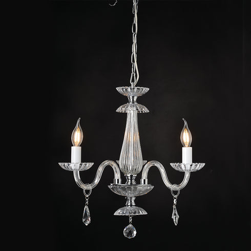 CREAM F / S 3XE14 TRANSPARENT CRYSTAL + CHROME METAL Φ49ΧΗ173CM LOMPELIA
