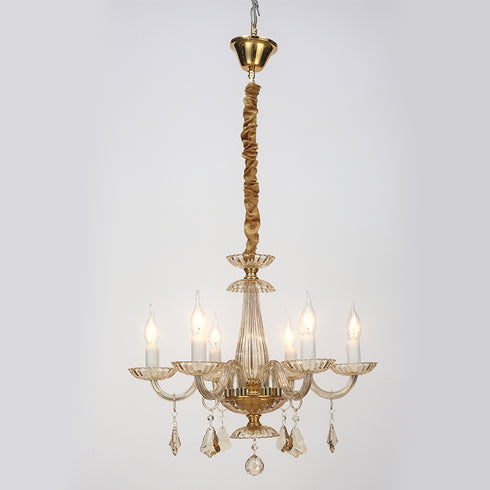 CREAM F / S 6XE14 CHAMPANIZE CRYSTAL + GOLD METAL Φ53ΧΗ173CM LOMPELIA