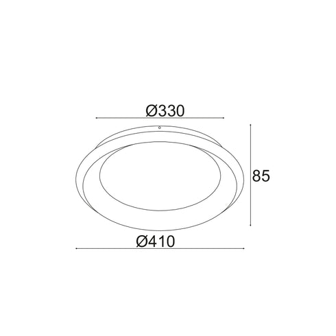 ΟΡΟΦΗΣ Φ/Σ LED 34W 3000K 2330LM ΜΑΥΡΟ ΜΕΤΑΛΛΙΚΟ D41XH8,5CM DIANA BR71LEDC41BK