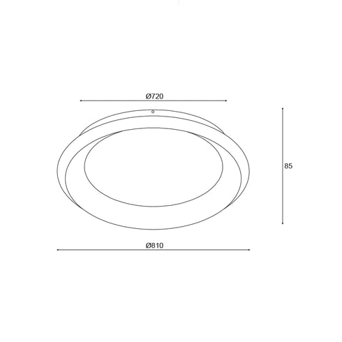 ΟΡΟΦΗΣ Φ/Σ LED 100W 3000K 7010LM ΛΕΥΚΟ ΜΕΤΑΛΛΙΚΟ D81XH8,5CM DIANA BR71LEDC81WH