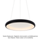 PENDANT F/S LED 100W DIMMER 3000K 7010LM BLACK METALLIC D81XH120CM DIANA