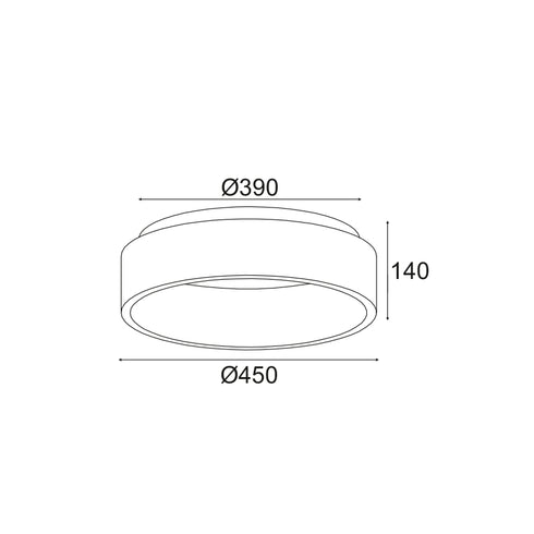 ΟΡΟΦΗΣ Φ/Σ LED 34W 3000K 1700LM ΛΕΥΚΟ ΜΕΤΑΛΛΙΚΟ D45XH14CM APOLLO BR81LEDC45WH