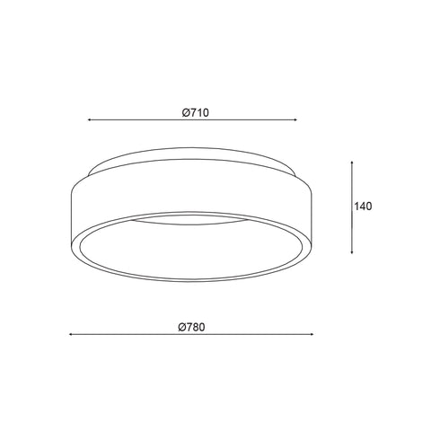 ΟΡΟΦΗΣ Φ/Σ LED 80W 3000K 4100LM ΜΑΥΡΟ ΜΕΤΑΛΛΙΚΟ D78XH14CM APOLLO BR81LEDC78BK