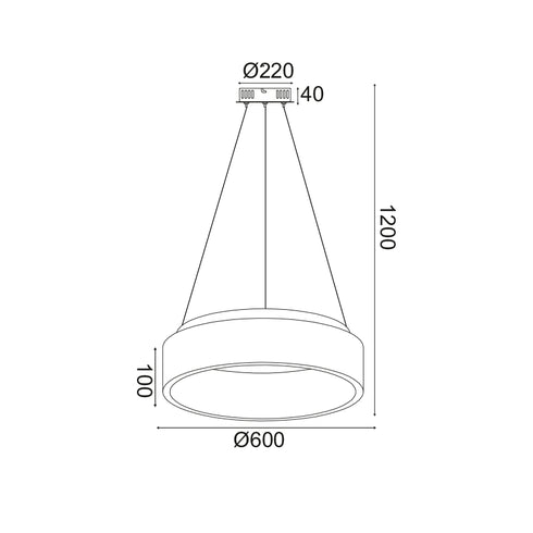 ΚΡΕΜΑΣΤΟ Φ/Σ LED 48W DIMMER 3000K 2630LM ΜΑΥΡΟ ΜΕΤΑΛΛΙΚΟ D60XH120CM APOLLO BR81LEDP60BKD