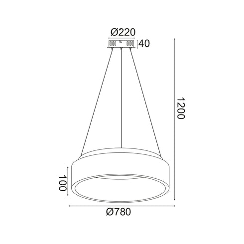 ΚΡΕΜΑΣΤΟ Φ/Σ LED 80W DIMMER 3000K 4100LM ΜΑΥΡΟ ΜΕΤΑΛΛΙΚΟ D78XH120CM APOLLO BR81LEDP78BKD