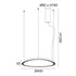 ^PENDANT F/S LED 36W 3000K 2700LM HARMONY GOLD ALUMINUM IP20 D42XH120CM