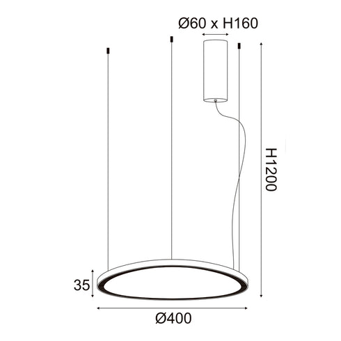 ΚΡΕΜΑΣΤΟ Φ/Σ LED 36W 3000K 2700LM HARMONY ΛΕΥΚΟ ΑΛΟΥΜΙΝΙΟ IP20 D42XH120CM BR97LEDP40WH