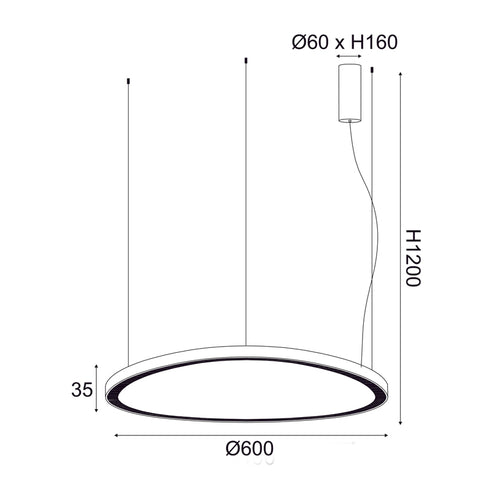 ^PENDANT F/S LED 54W 3000K 4000LM HARMONY GOLD ALUMINUM IP20 D60XH120CM