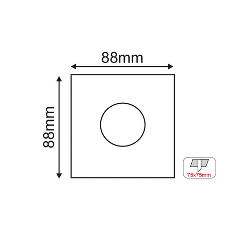 ΣΠΟΤ Νο619 ΤΕΤΡΑΓΩΝΟ ΣΤΡΟΓΓΥΛΟ ΜΑΥΡΟ ΑΛΟΥΜΙΝΙΟΥ 88x88 BS619B