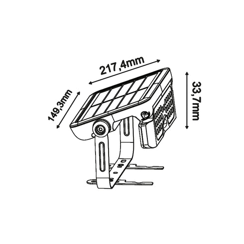 SMART SOLAR SENSOR SMD LED FLOOD LIGHT 8W 600LM 4000K IP65 90° Ra80 CAMPO840