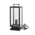 ^ BLACK TABLE / FLOOR LIGHTING CELIA 1XE27 IP44 WITH CABLE, PLUG & TRANSPARENT GLASS