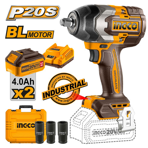 Κρουστικό Μπουλονόκλειδο Μπαταρίας 20V Li-Ion 850-1000 Nm INGCO CIWLI2085