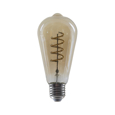 LED FILAMENT E27 DIM ST64 AMBER SPIRAL 4W 1800K 230V AC 270LM RA80