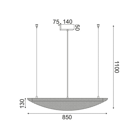 ΚΡΕΜΑΣΤΟ Φ/Σ LED 18W 3000K 1960LM ΜΕΤ/ΚΟ ΜΑΥΡΟ 40X85XH110CM MICHELLE DCR39212