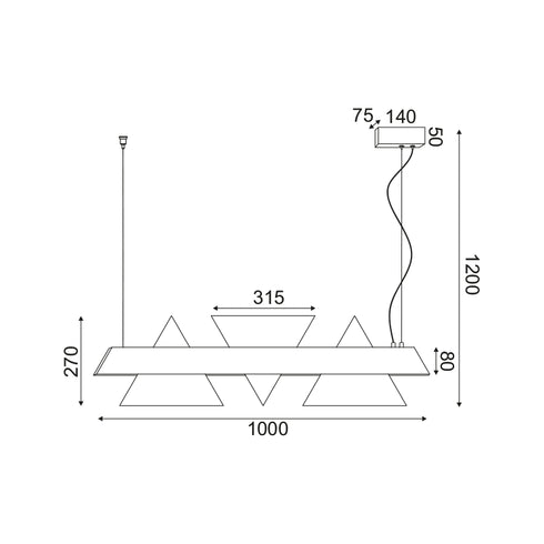 ΚΡΕΜΑΣΤΟ Φ/Σ LED 18W 3000K 1960LM ΜΕΤ/ΚΟ ΜΑΥΡΟ+ΑΚΡΥΛΙΚΟ 7,5X100XH120CM ARMSTRONG DCR39215
