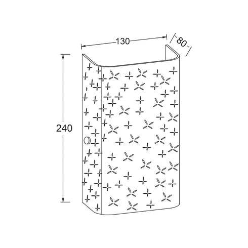 ΕΠΙΤΟΙΧΙΟ Φ/Σ 1ΧΕ27 ΛΕΥΚΟ ΓΥΑΛΙ ΜΟΤΙΒΟ+ΜΕΤΑΛΛΟ 14Χ24Χ7,5CM SCILLA DL0830RC