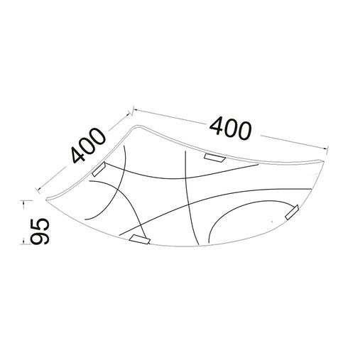ΠΛΑΦΟΝΙΕΡΑ ΤΕΤΡΑΓΩΝΗ ΣΧΕΔΙΑ Φ40CM 3XE27 LOCRIS DL187I